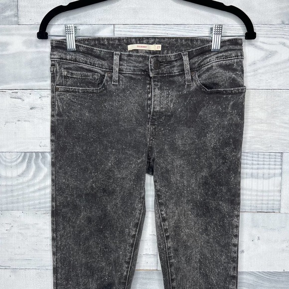 🍉 Levi's 711 Skinny Jeans in Acid Wash - Picture 3 of 8